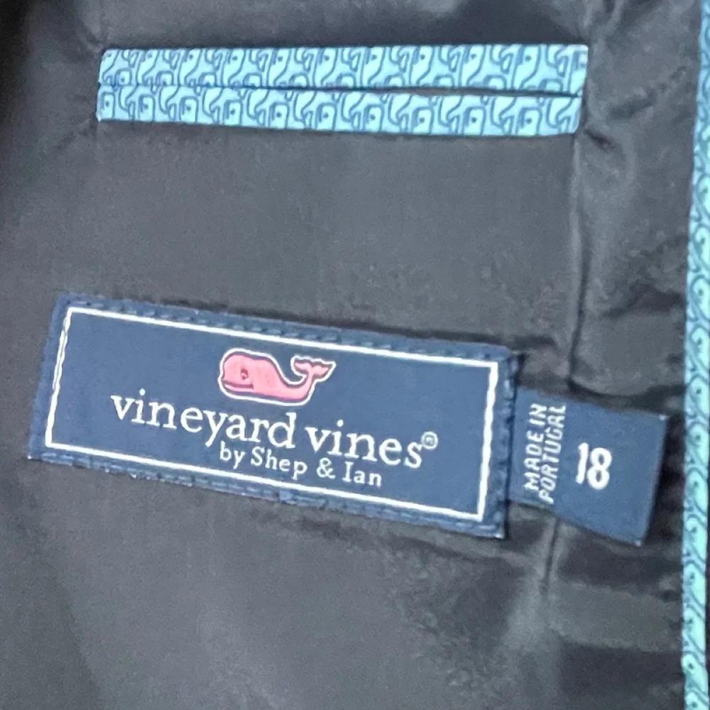 Boys Vineyard Vines 100% Wool Navy Blazer Size 18 - Picture 3 of 4